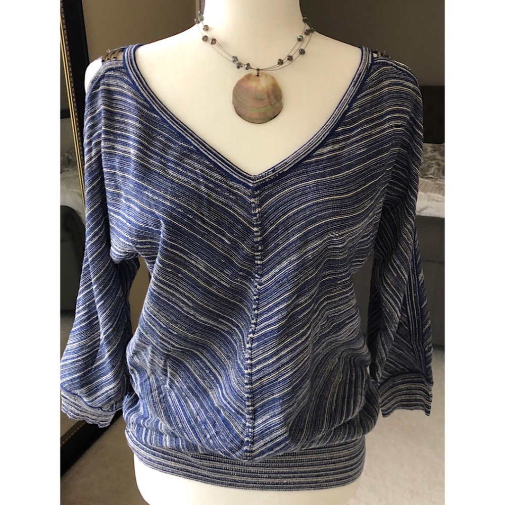 [WH/BM] Metallic Striped Shirt